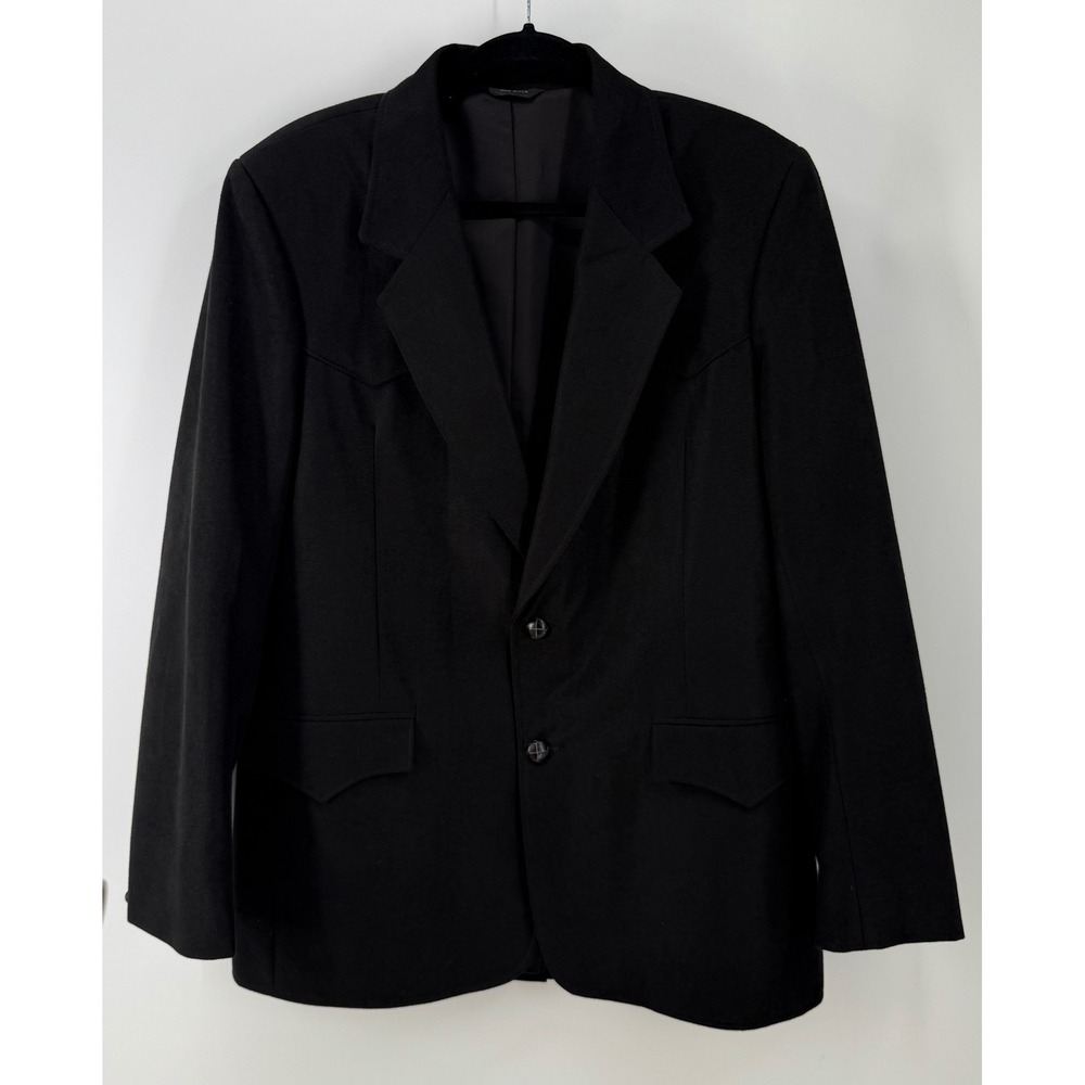 Pioneer Wear Western Blazer Black Ranch‎ Coat Made USA Cowboy Jacket 42L Vinage